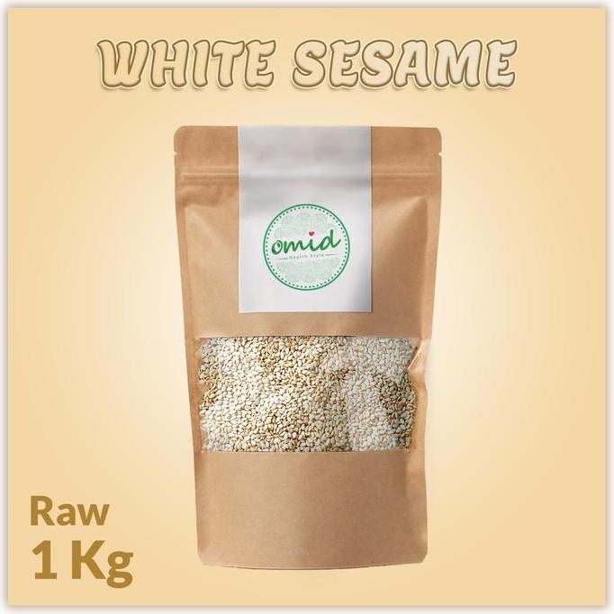 

Terlaris Organic White Raw Sesame Seeds (Biji Wijen Putih Organik Mentah) 1Kg
