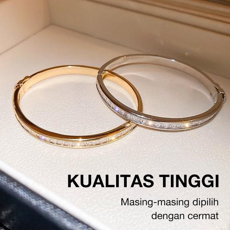 HJK 100% AsliLOZT Gelang Moissanite bersertifikat wanita gelang berlian medan gelang kristal emas as