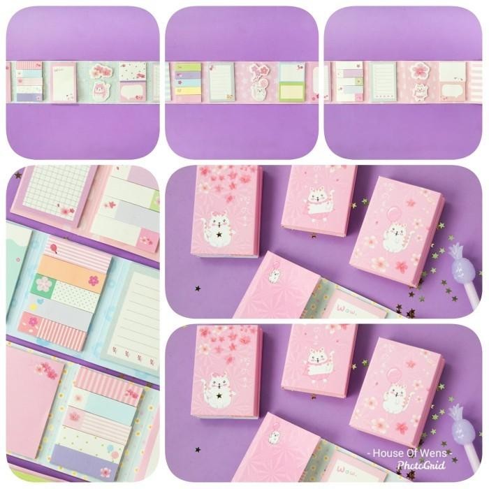 

Sticky Note White Cat Sakura - Memo White Cat Sakura