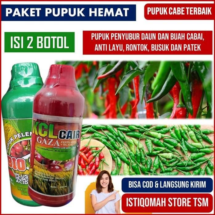 

Terlaris Paket Terbaik Pupuk Cabe Paling Laris - 1 Botol Npk Gaza Dan 1 Botol Pupuk Kalsium Kcl Cair Gaza - Pupuk Pelebat Daun, Buah Cabai Rawit, Cabe Hijau, Cabe Setan Dll Anti Layu Rontok Dan Bulai/Patek