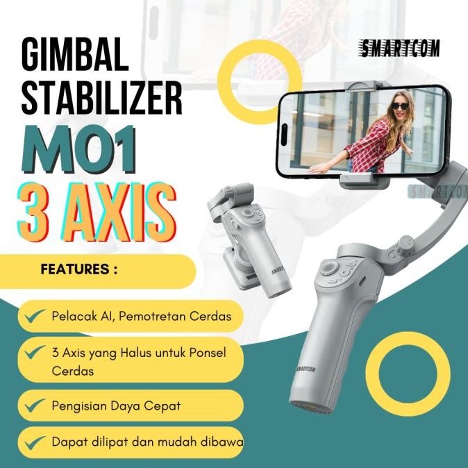 TERMURAH - Smartcom M01 Gimbal HP 3 Axis Gimbal Stabilizer hp Smartphone