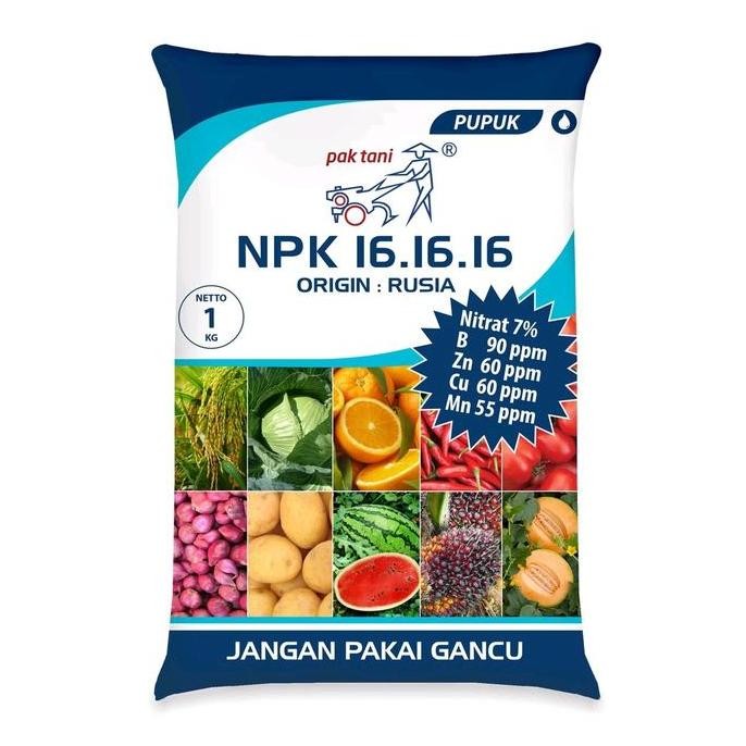 

Terlaris Pupuk Npk 16-16-16 Biru Pak Tani 1 Kg