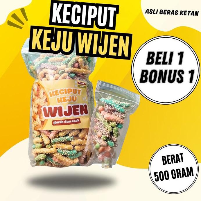 

Terlaris (Beli 1 Gratis 1) Keciput Wijen Asli Tepung Ketan Kemasan 500 Gram Camilan Snack Cemilan Wijen Kaleng Kering Manis
