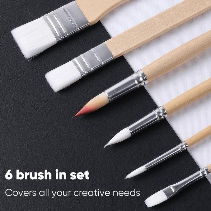 

Giorgione Watercolor Brush Set Kuas Lukis 6Pcs/Set G-M-6 Original