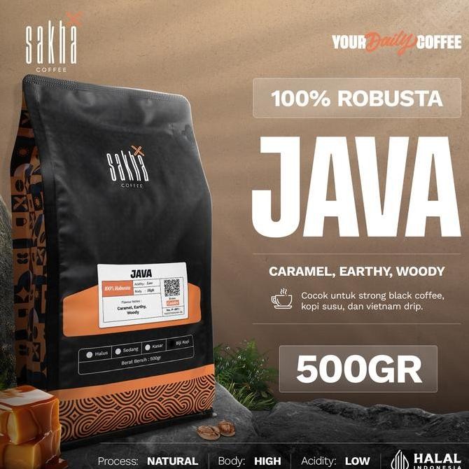 

BIJI KOPI BUBUK ROBUSTA JAVA ORIGIN COFFEE BEANS SAKHA ROASTERY 500 GR TERMURAH