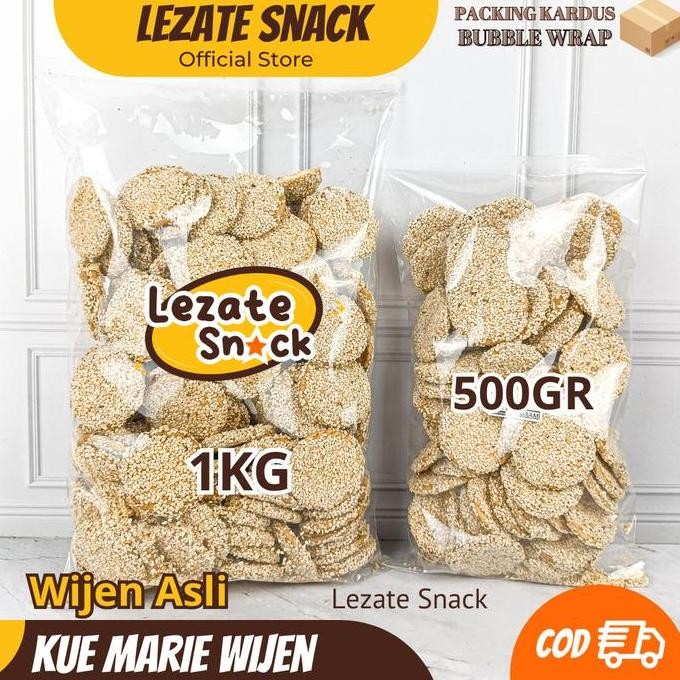 

Terlaris Biskuit Marie Wijen 1Kg Biji Murah Renyah Manis Kue Jadul / Roti Kue Kering Mari Wijen Jadoel Enak