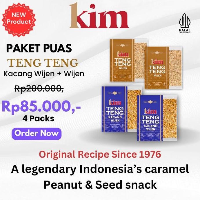 

Terlaris Kim Teng Teng Paket Puas Isi 4 Packs Kacang Wijen Dan Wijen