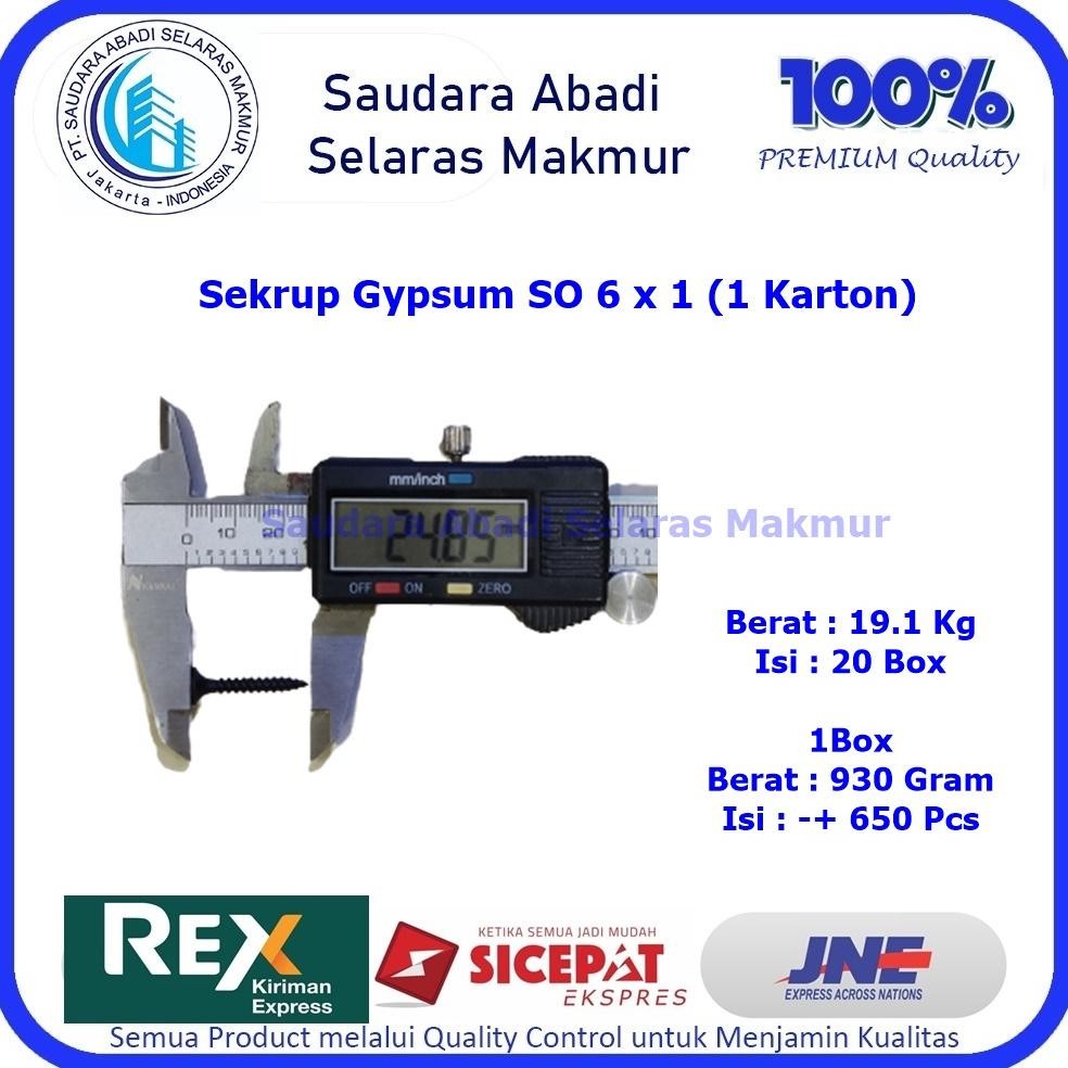 ND Sekrup Gypsum / Skrup Gypsum 6x1 SO (1 Carton)