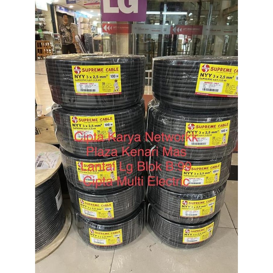 Kabel Supreme Nyy 3X2,5 Mm 50M / Nyy 3X2.5 Mm Supreme Engkel Hitam