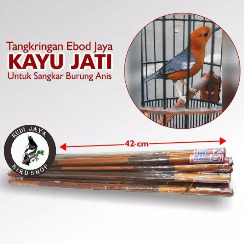 Vd08 Re27 Tangkringan Anis Amplas Ebod Jaya Kayu Jati Untuk  Sangkar Kandang Bulat  Burung Anis Mera