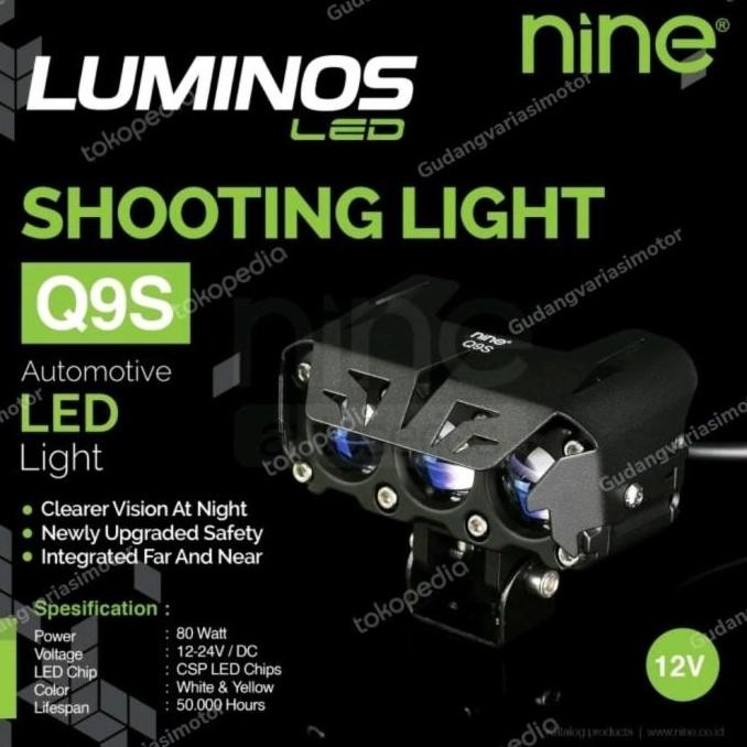 lampu nine luminos led q9s sepasang promo