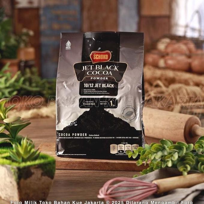 

Schoko Coklat Bubuk JET BLACK 10/12 1kg Hitam Pure Cocoa Powder Murni