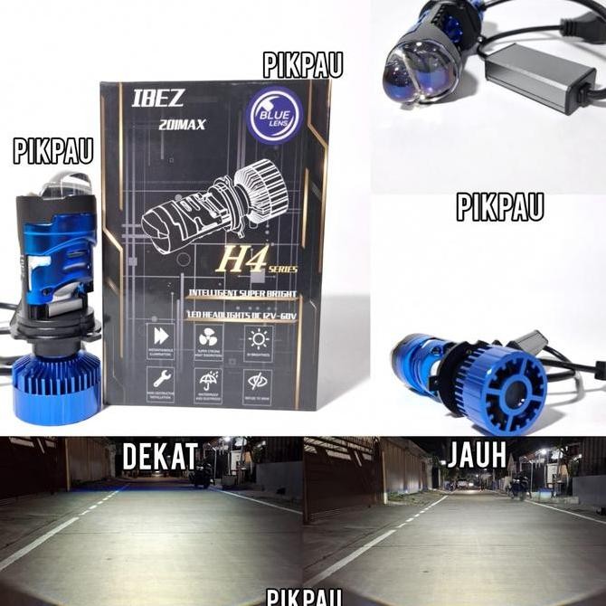 IBEZ H4 LED 201 Max Projector Lampu Utama Motor Dan Mobil