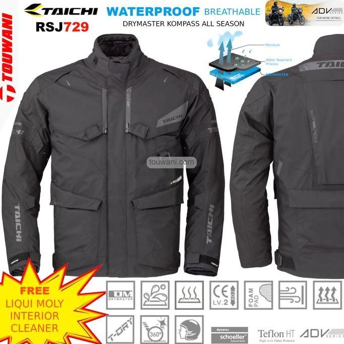 * Jaket Motor Adv Rs Taichi Rsj729 Kompass All Season Waterproof Black ''