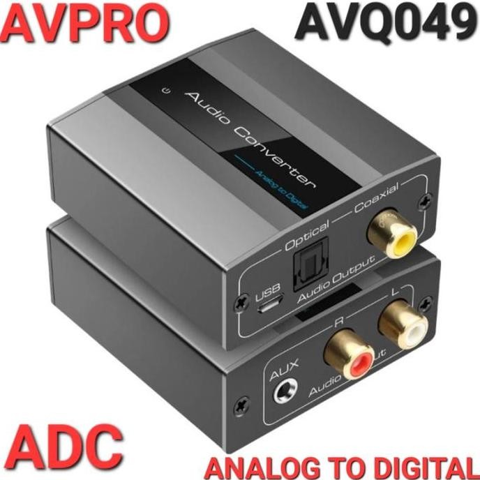 TERBARU - AVPRO AVQ049 Analog to Digital Audio Converter ADC 48kHz RCA & 3.5mm