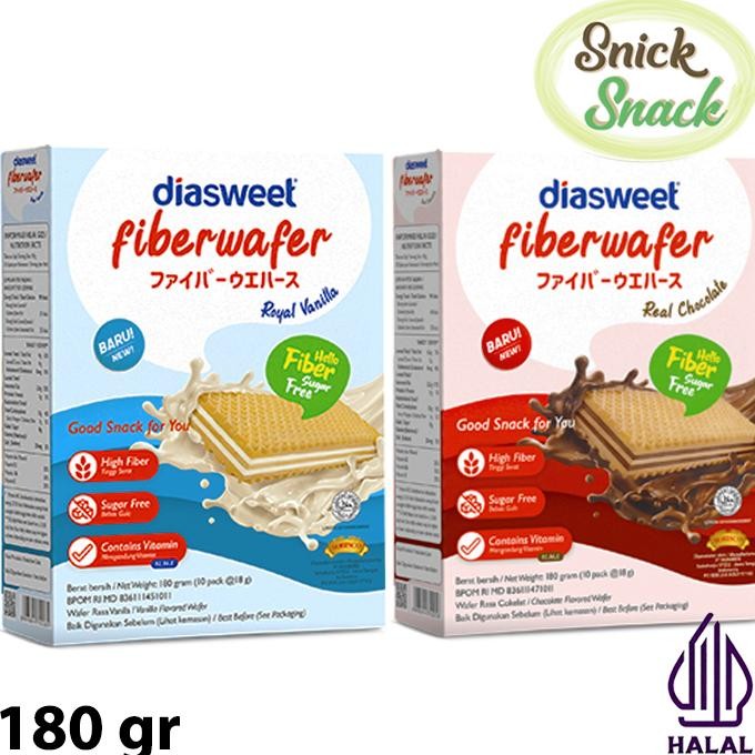 

Diaweet Fiberwafer Wafer Ugar Free Diabete Tanpa Gula Rendah Al Bo 180 Gr Raa Vanilla Colat