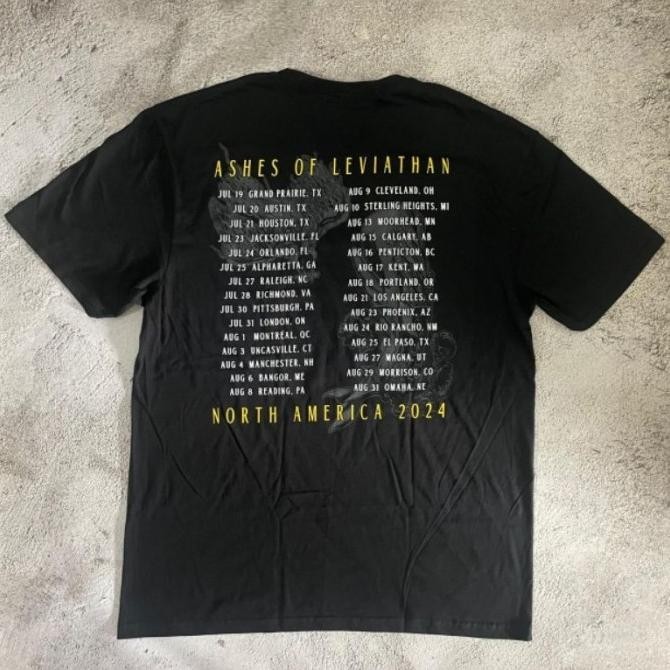Promo Kaos Band Official Lamb Of God X Mastodon - Ashes Of The Leviathan Tour Original T-Shirt