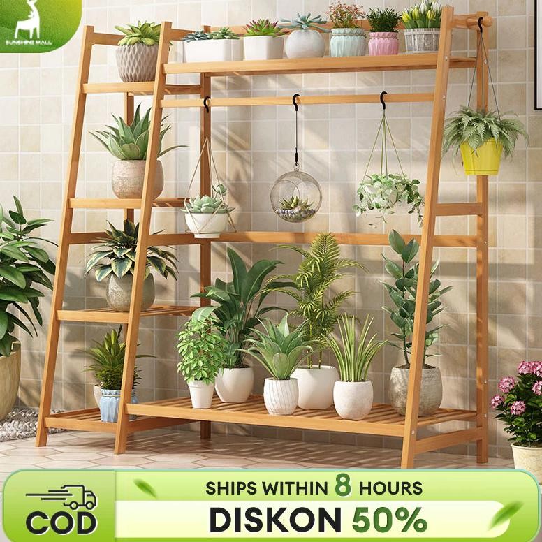 Rak Bunga 4 Susun Rak Bunga 150cm Tempat Bunga Raksasa Rak Taman Rak Bunga Kayu