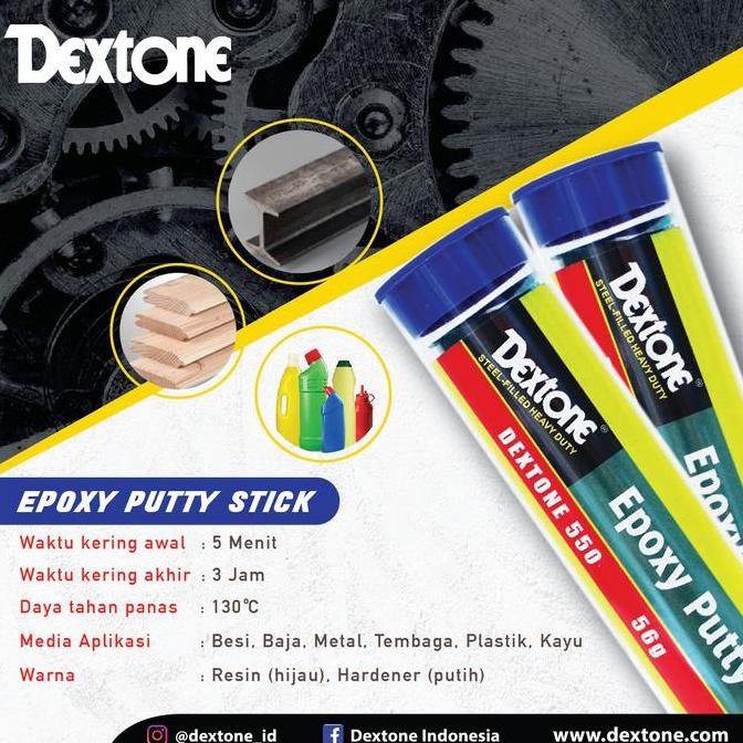 baru lem besi epoxy putty stick dextone general 56gr