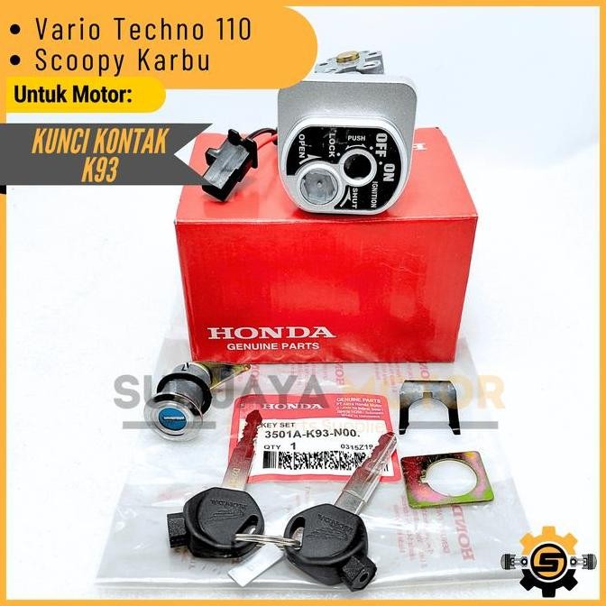 BERKUALITAS KUNCI KONTAK SET K93 KEYSET ORIGINAL HONDA SCOOPY KARBU VARIO TECHNO 110 KUNCI MOTOR 1 S