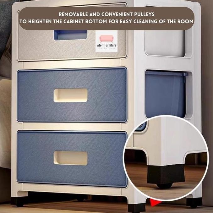 NJY835BHXBLMD Lemari Plastik Rak Plastik Nakas Lemari Pakaian Lemari Buku Lemari Multifungsi