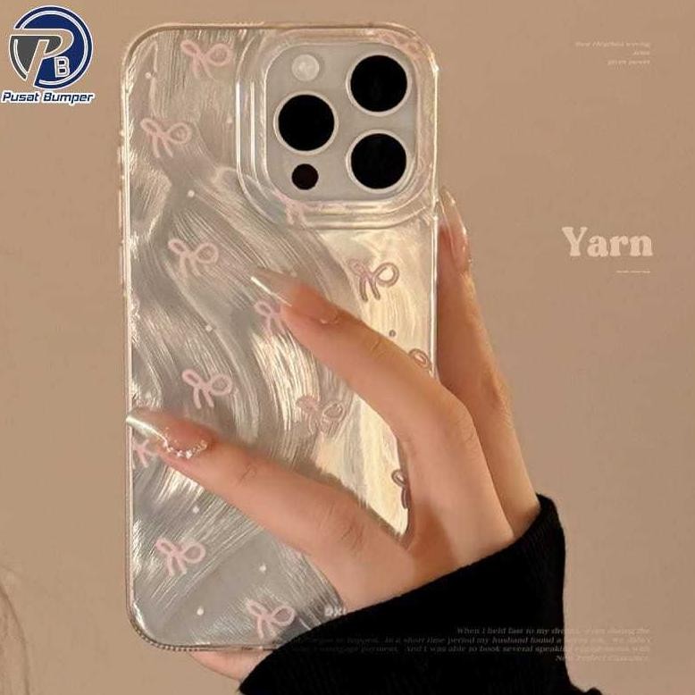 y-76 Ss-64 Ss1027 Case For Iphone 7G 8G 7+ 8+ X Xs Xr 11 12 13 14 15 16 Pro Max Silikon Bow Pink Rib