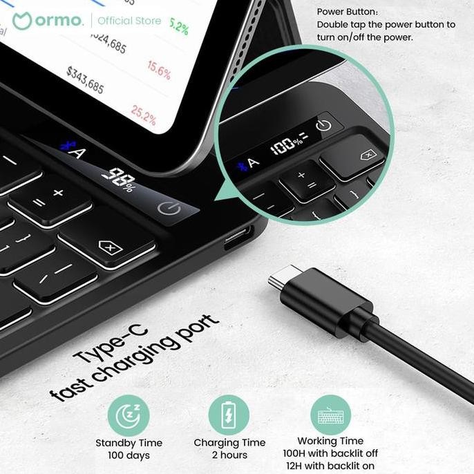 Murah Ormo Magic Keyboard For Ipad 8.3 Inch Ipad Mini 6