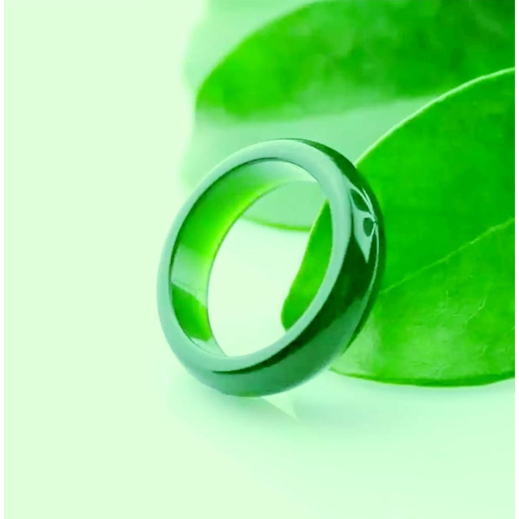 Ring Cincin pria dan wanita kesehatan Terapi Kesehatan Batu Giok hijau Jade