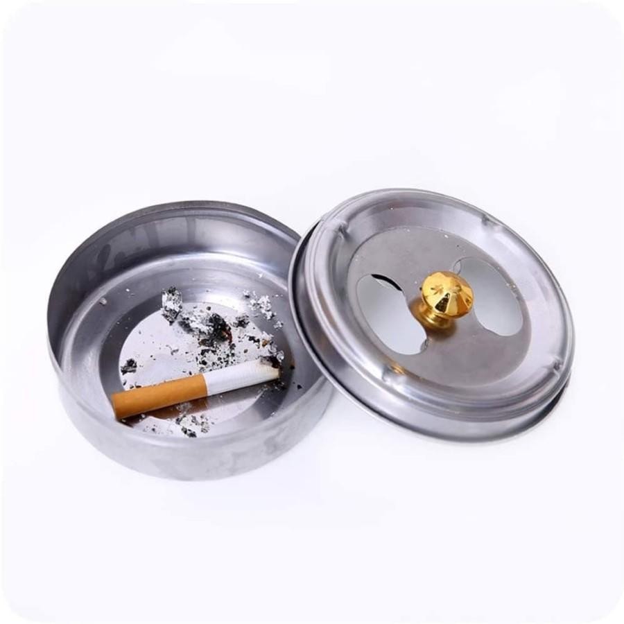 Asbak Rokok Unik Asbak Roko Portable Tempat Sampah Mini Asbak Stainless Steel Dengan Tutup Putar