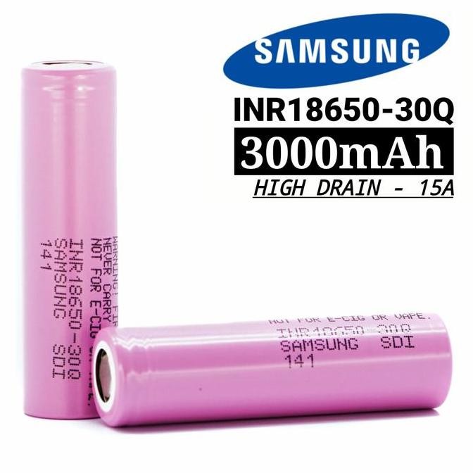 BEBAS ONGKIR - SAMSUNG SDI INR18650-30Q 3000mAh 18650 Baterai | Battery 15A