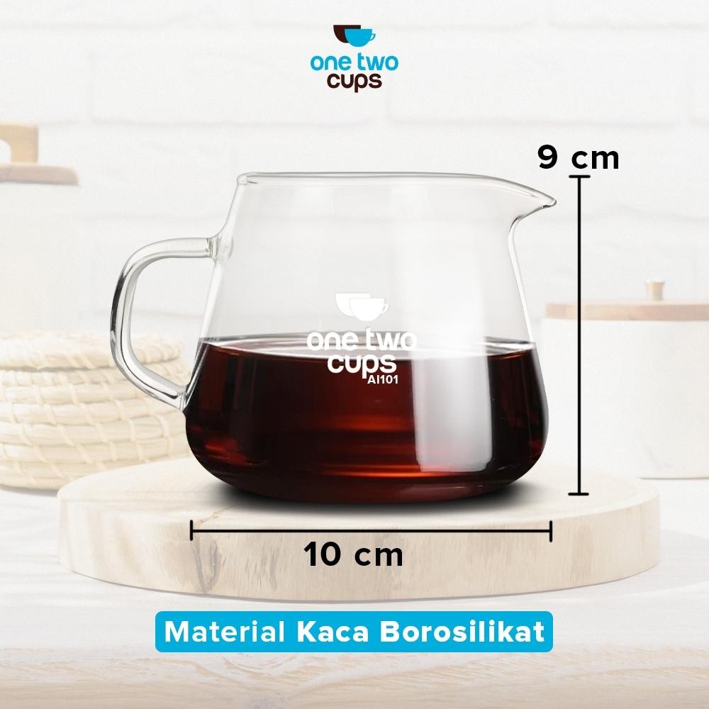 Teko Kopi Kaca Barista Coffee Maker Pot Kettle 300 600 Ml Peralatan Kopi Perlengkapan Cafe Onetwocup