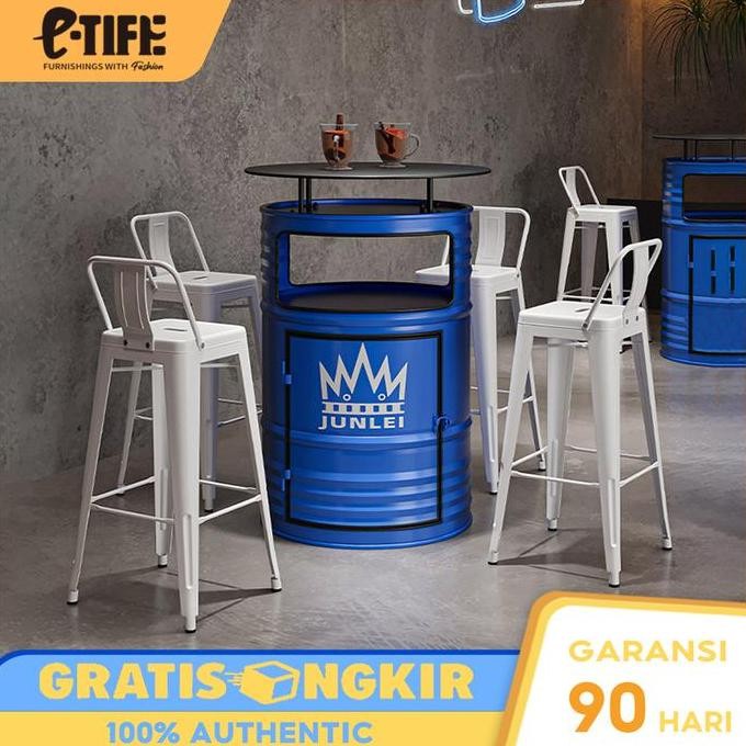 E-Tife Kursi Besi / Kursi Makan /Kursi Bar /Kursi Tinggi /Kursi Toko Kopi /Kursi Toko Teh Susu Co
