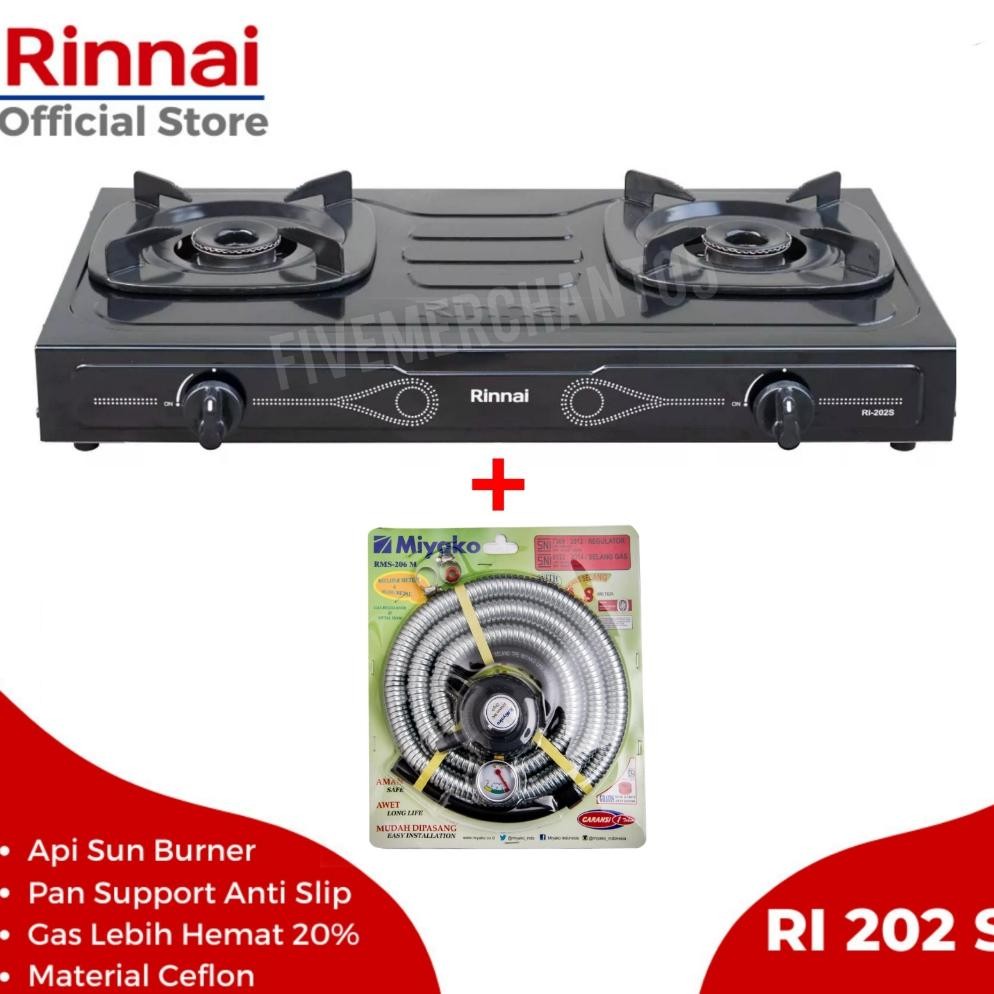 Kompor Gas Rinnai RI 202s Kompor Murah Rinnai 202s Kompor Ekonomis Rinnai 2 Tungku RI 202 s