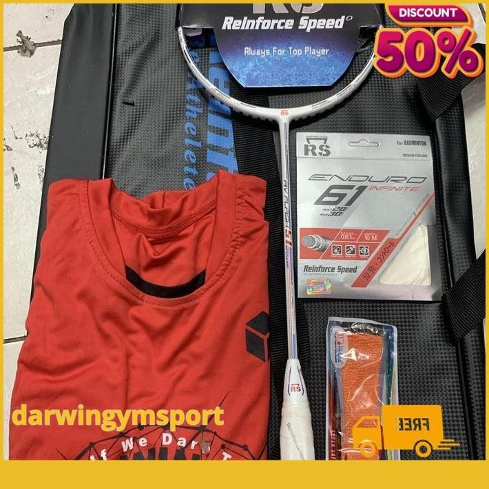 RAKET BADMINTON RS AV FLASH 51 POWER FULL SET KOMPLIT ORIGINAL DIJAMIN GRATIS ONGKIR