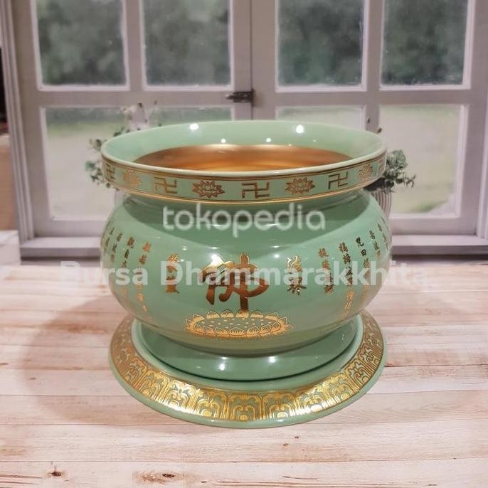 Hiolo / Tempat Dupa Keramik Hijau Fo Co