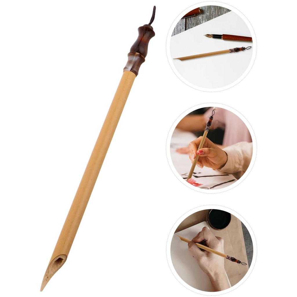 

Bamboo Pen Dipped In Water Chinese Paint Brush Wooden Caligraphy Pens For Beginners