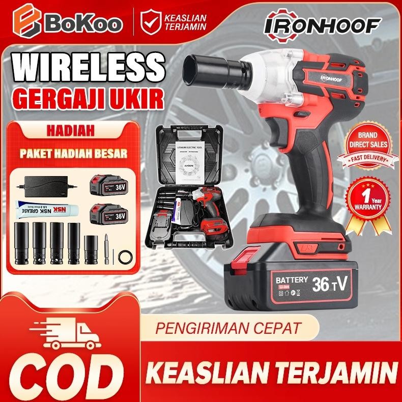 RADEN IRONHOOF Impact Wrench Brushless 420N.M Baterai 288V/388V Impact Drill