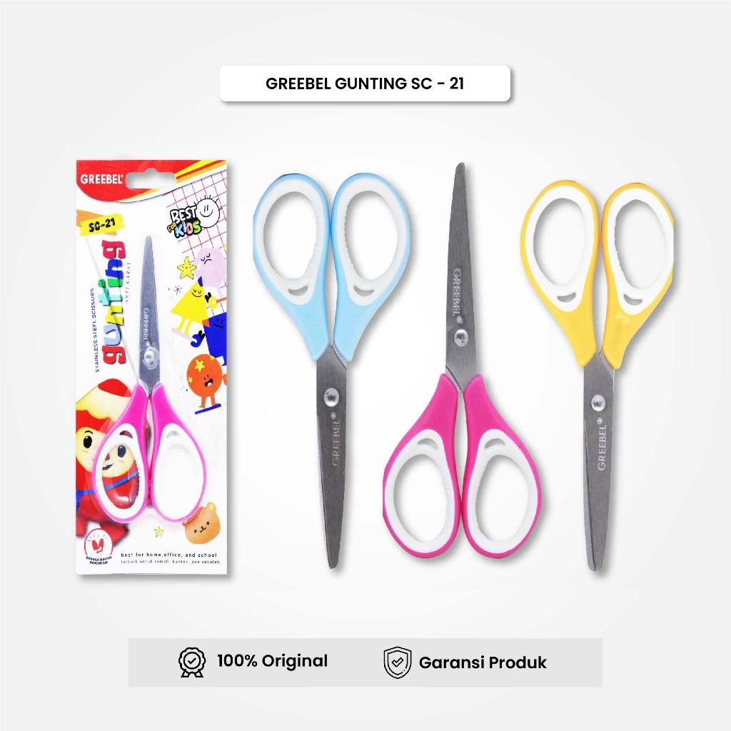 

Gunting Scissor Karakter Lucu (SC-21) GREEBEL / Gunting Sekolah Mini Stainless Anti Karat Nyaman Digunakan