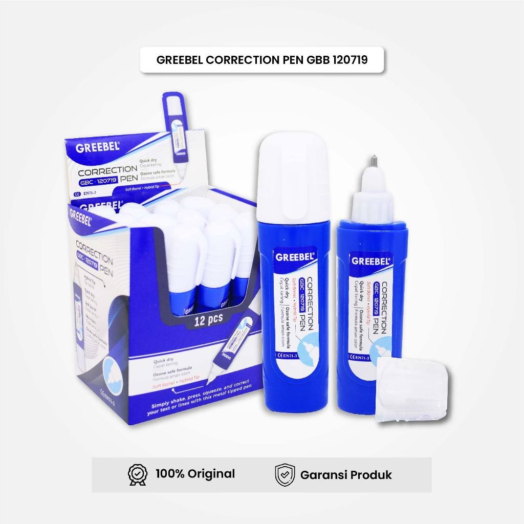 

Correction Pen GBC 120719 (PCS) / Tipe Ex Cair GREEBEL