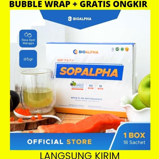 SOPALPHA 1 BOX ISI 18 SACHET BPOM HALAL BIOBOOST SOP ALPHA SOPALPA 100 PLUS SALMON OVARY KESEHATAN S