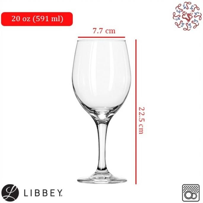 Kualitas terbaik] LIBBEY Tall Wine Glass / Gelas Wine 591 ml #3060