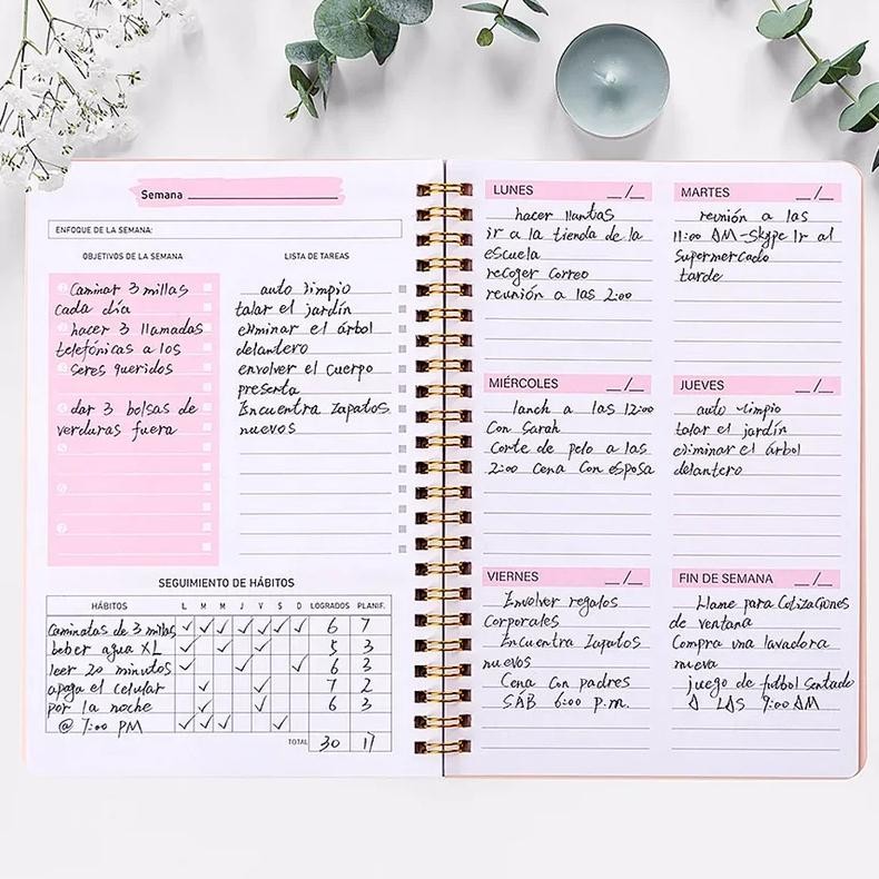 

2023 A5 Spanish Agenda Notebook Bullet Daily Weekly Journal Schedule English Planner Organizer School For Office Stationery
