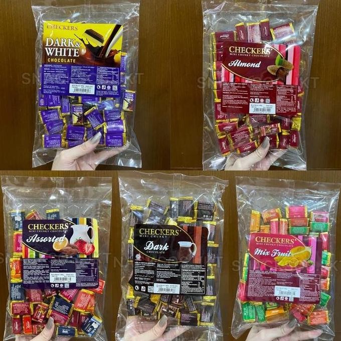

Sale Checkers Mini Chunky Chocolate Dark Chocolate / Mix Fruit / Dark&White / Almond / Assorted