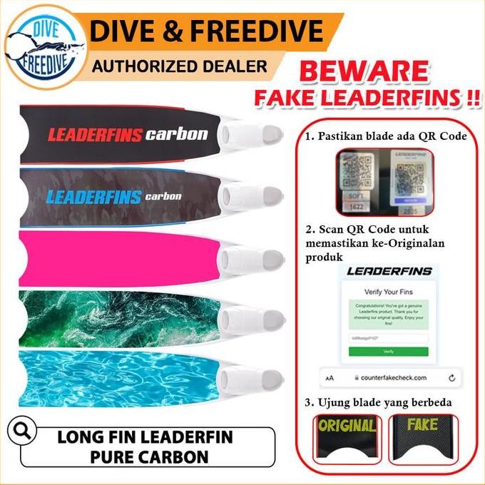 Long Fin Leaderfins 100% Pure Carbon Black Freedive Spearfishing