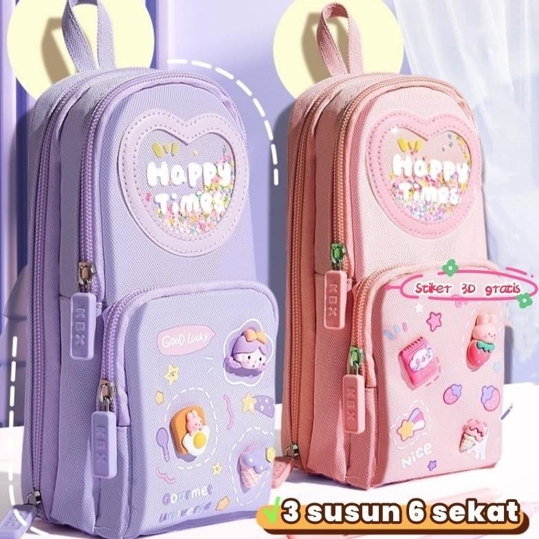 

Sa-324 Tempat Pensil Kotak 3D Anak Lucu Besar / Fun Korea Bag Model Pensil Kanvas 6 Kamar /Sekolah Dasar Kotak Pensil Siswa