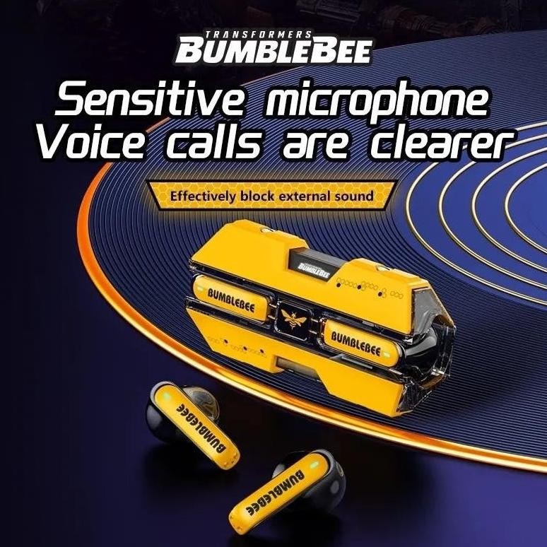 Transformer earphone TF-T01 TWS headset bumblebee ORIGINAL bluetooth 5.3 dual mode earbuds