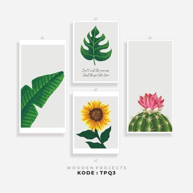 Diskon Wooden Projects Set Hiasan Dinding Pajangan Rumah Aesthetic Dekorasi Kamar Polaroid Tropical 