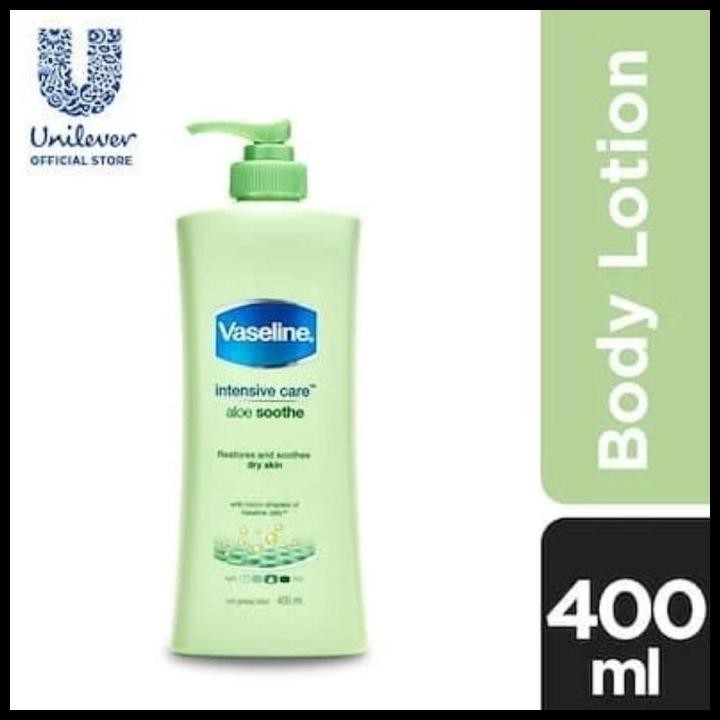 Terlaris Vaseline Intensive Care Aloe Soothe Hand Body Lotion Hijau 400 400Ml Good Quality