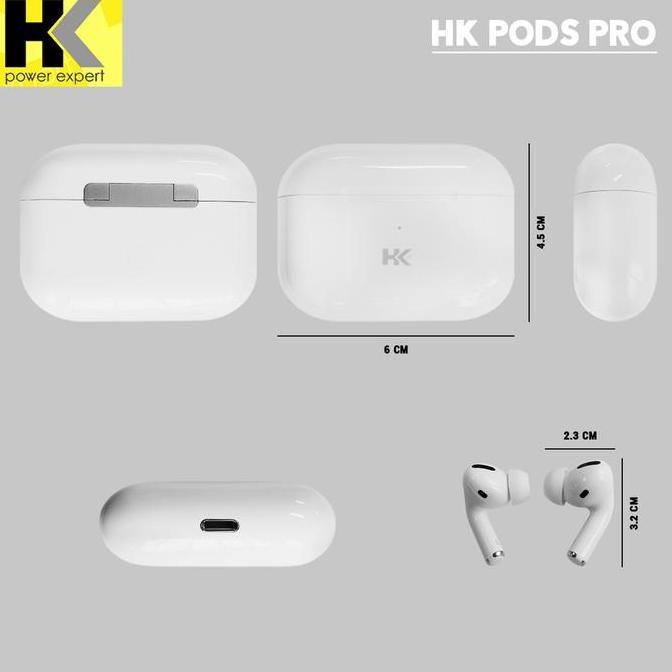 Tws Hk Pods Pro Wireless Earphone Bluetooth 5.2 Extrabass Free Silikon New Stok