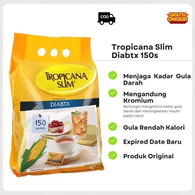 

HIW Tropicana slim DIABTX 150 SACHET Gula Pasir Bebas Kalori